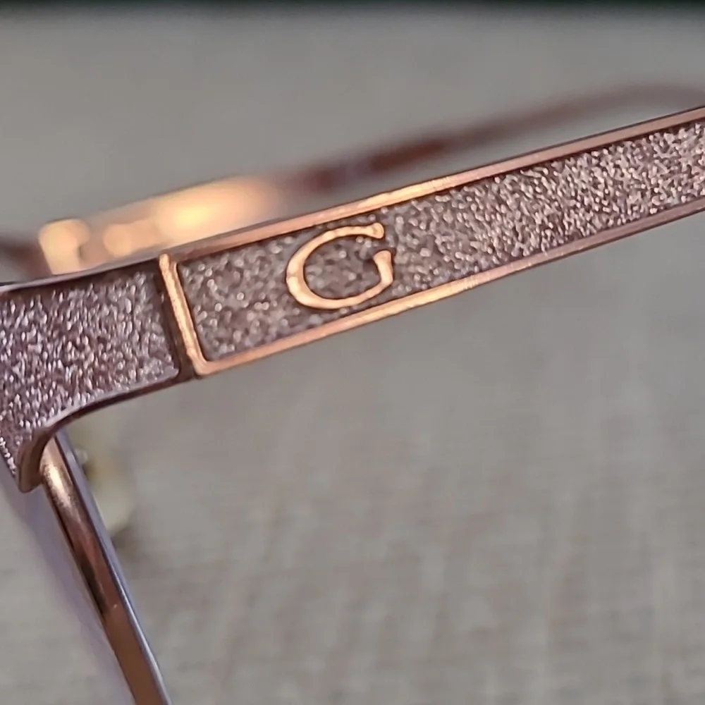 GUESS METALLIC ROSE GOLD EYEGLASS FRAME 51 16 135